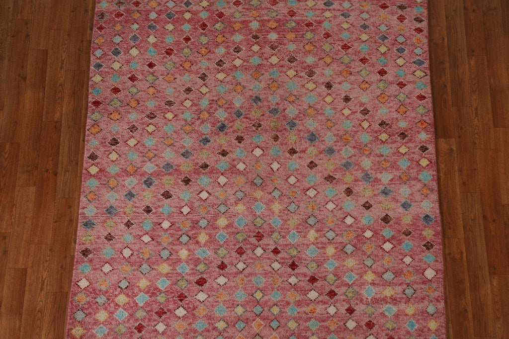 Pink Wool Gabbeh Kashkoli Geometric Area Rug 5x6