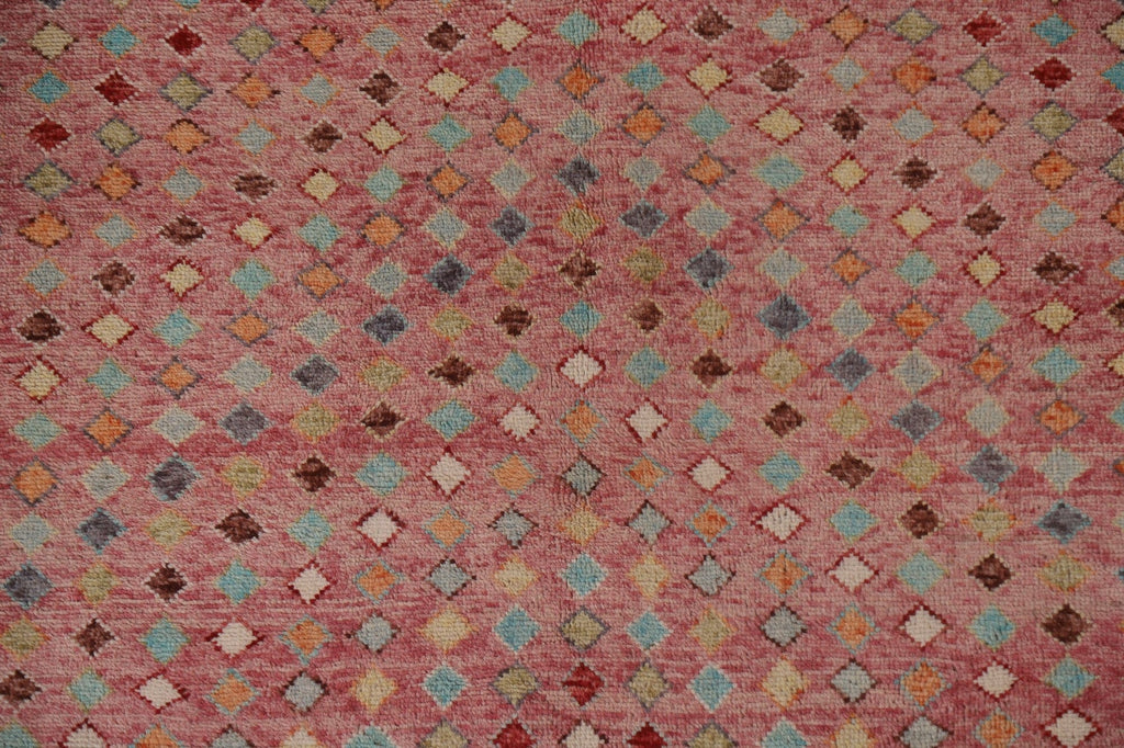 Pink Wool Gabbeh Kashkoli Geometric Area Rug 5x6