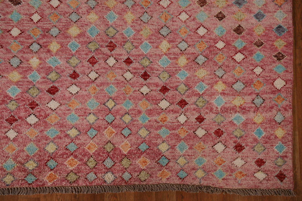 Pink Wool Gabbeh Kashkoli Geometric Area Rug 5x6