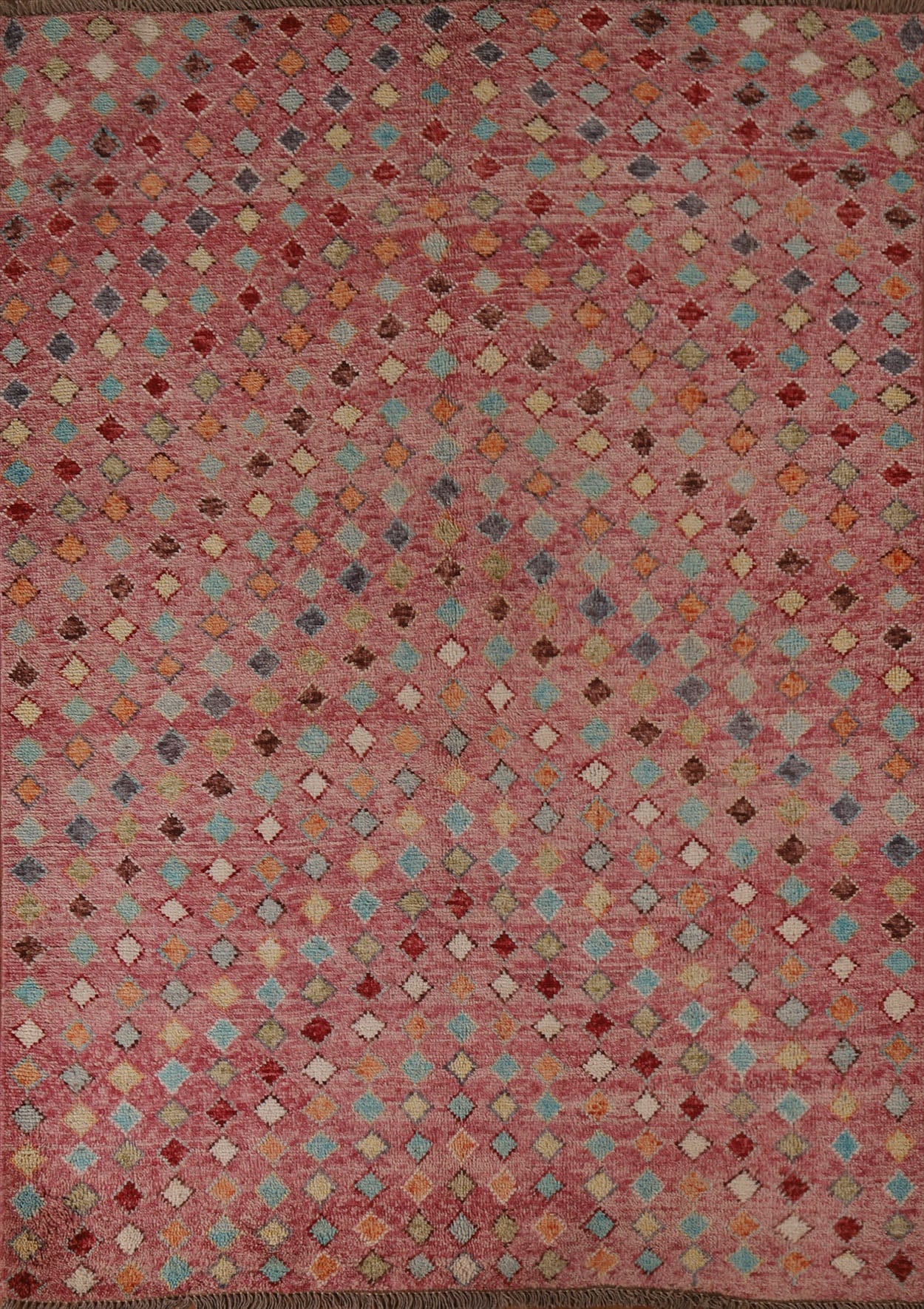 Pink Wool Gabbeh Kashkoli Geometric Area Rug 5x6