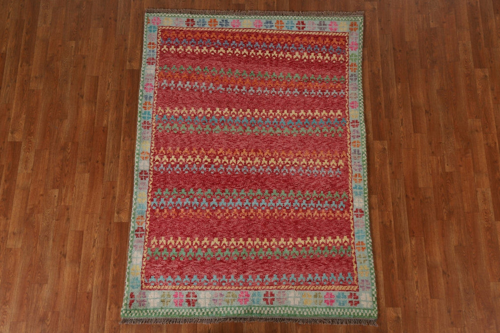 Geometric Gabbeh Kashkoli Area Rug 5x6