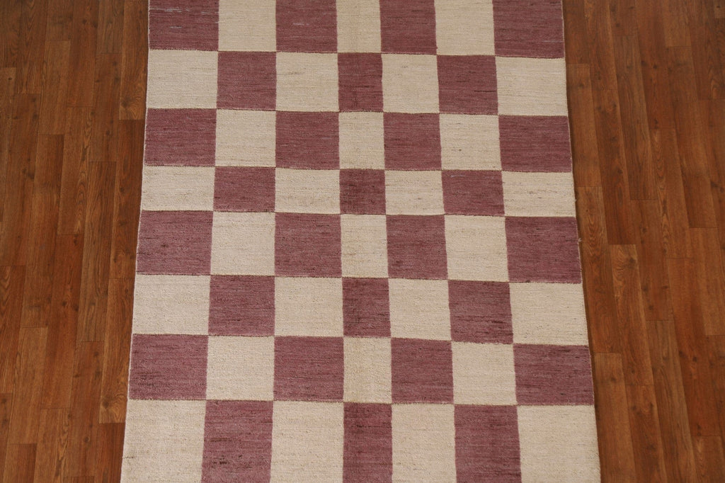 Checkered Gabbeh Kashkoli Modern Area Rug 5x7