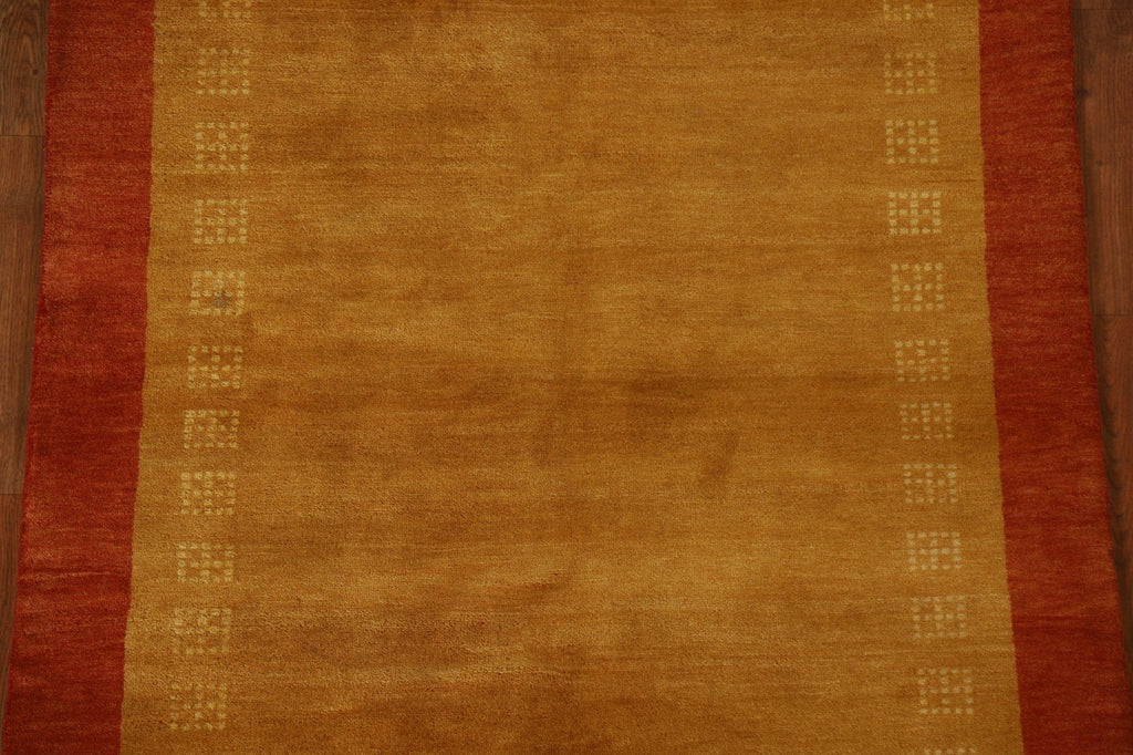 Gold Wool Gabbeh Kashkoli Area Rug 4x6