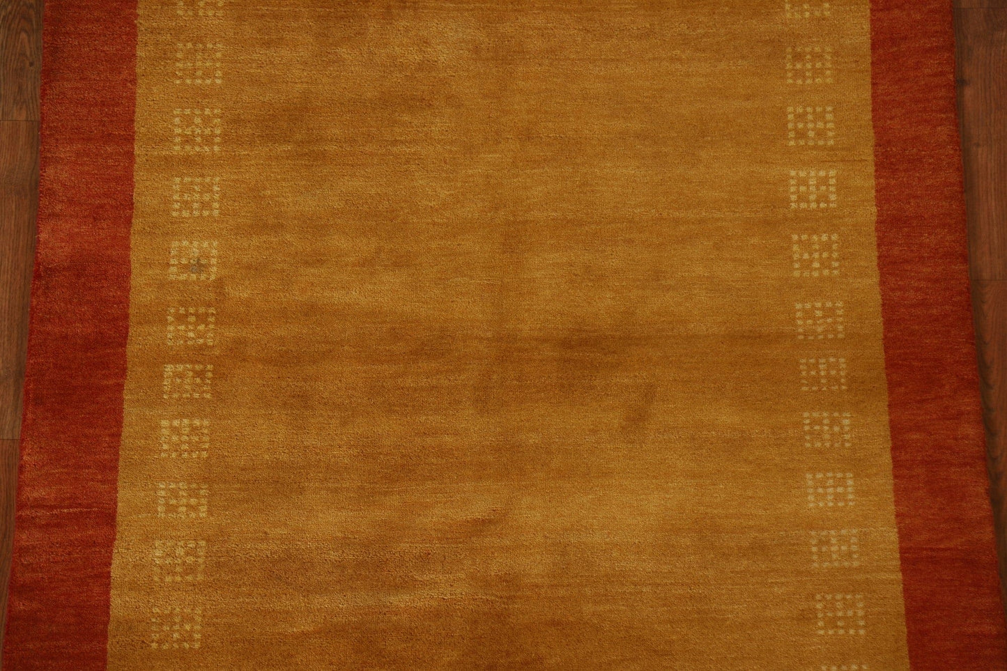 Gold Wool Gabbeh Kashkoli Area Rug 4x6