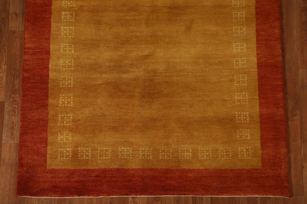 Gold Wool Gabbeh Kashkoli Area Rug 4x6