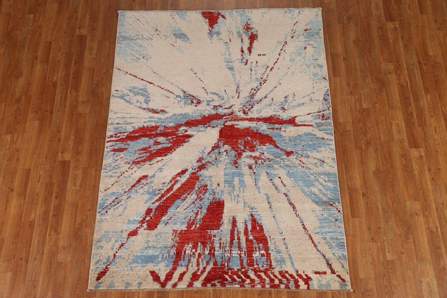 Abstract Gabbeh Kashkoli Wool Area Rug 5x7