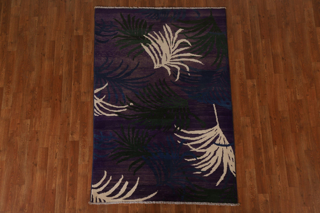 Contemporary Gabbeh Kashkoli Wool Area Rug 4x6