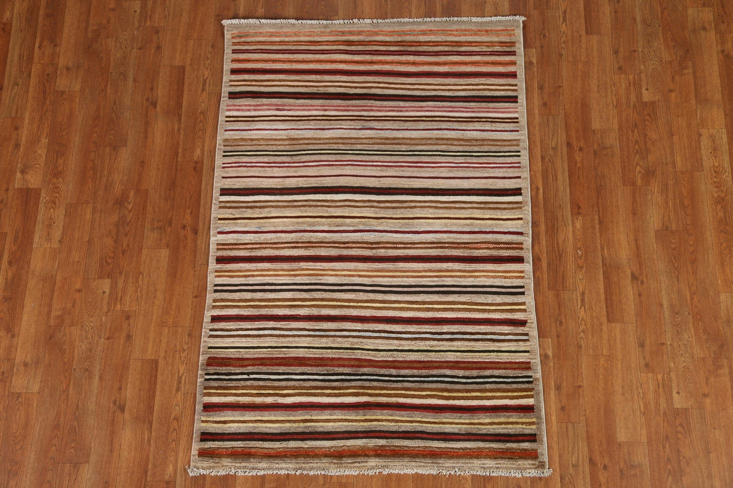 Striped Gabbeh Kashkoli Wool Area Rug 3x5