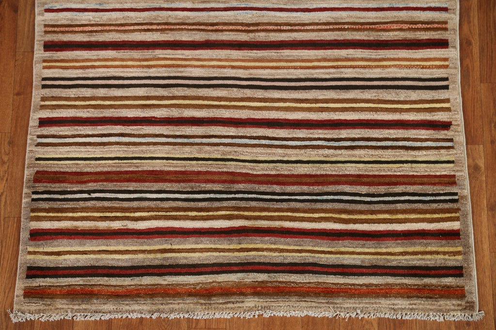 Striped Gabbeh Kashkoli Wool Area Rug 3x5