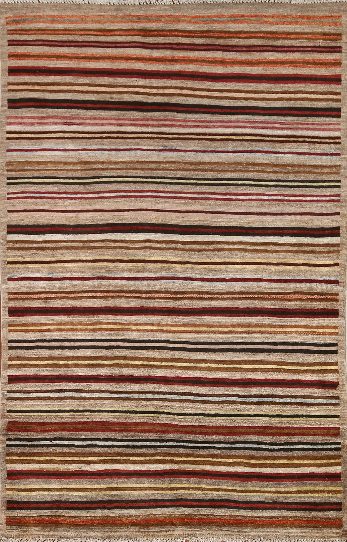 Striped Gabbeh Kashkoli Wool Area Rug 3x5