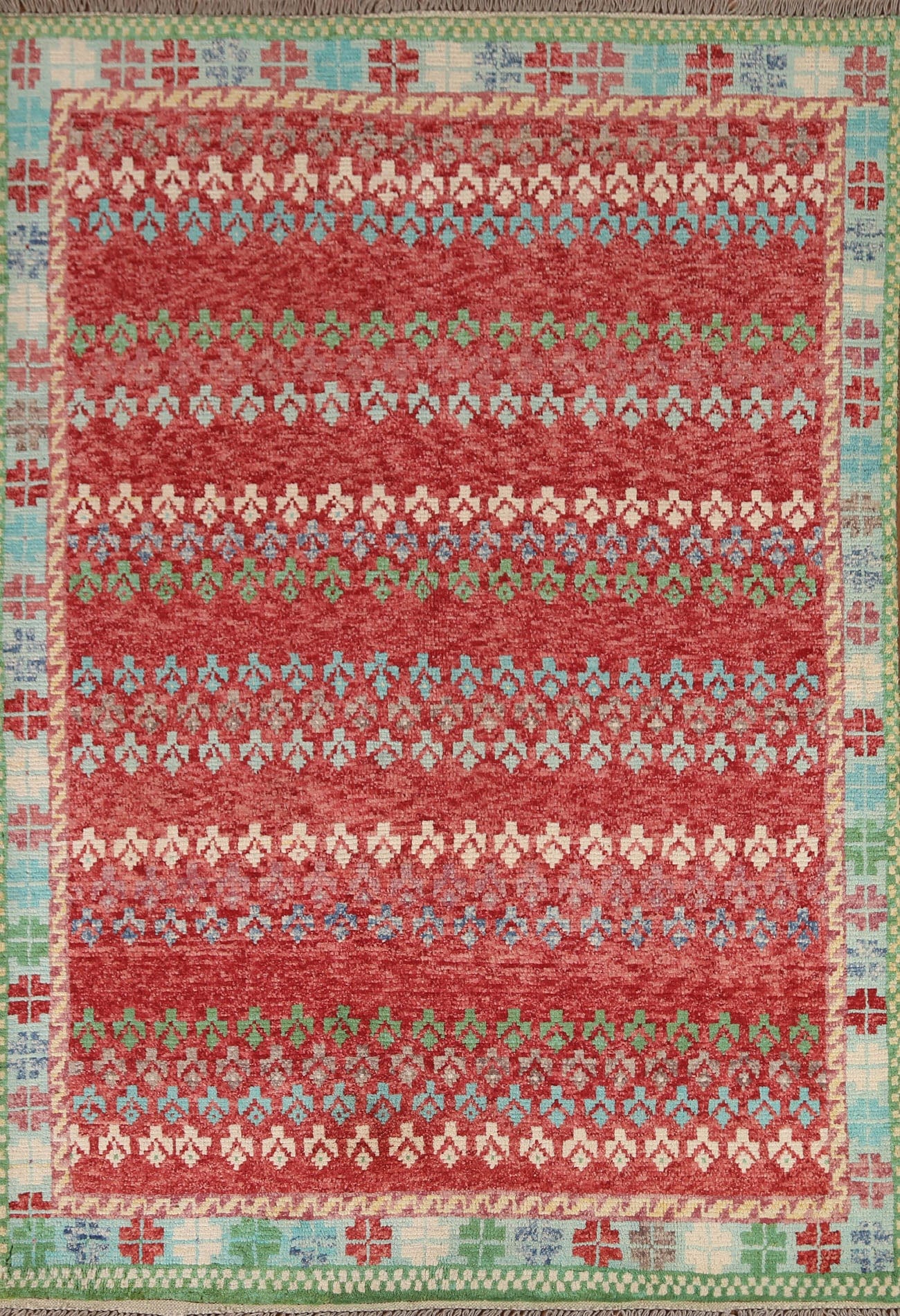 Geometric Gabbeh Kashkoli Wool Area Rug 5x7