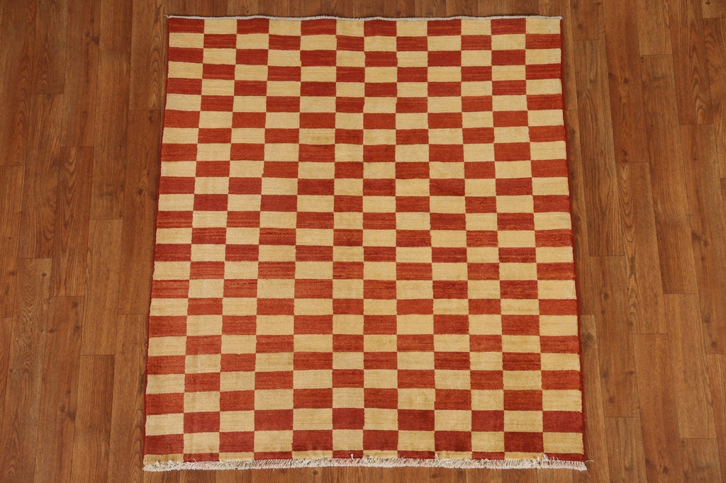 Checkered Gabbeh Kashkoli Oriental Area Rug 3x4