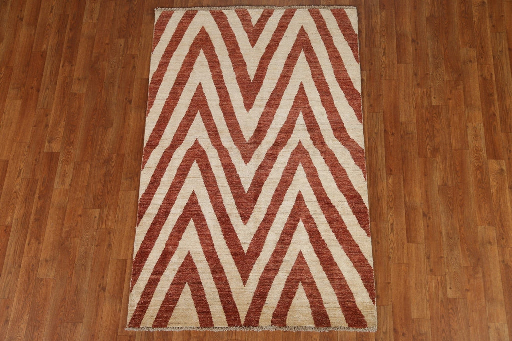 Chevron Gabbeh Kashkoli Wool Area Rug 4x6