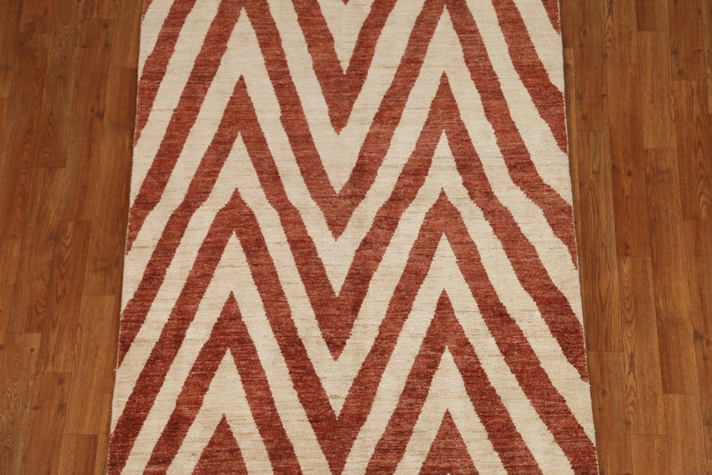 Chevron Gabbeh Kashkoli Wool Area Rug 4x6