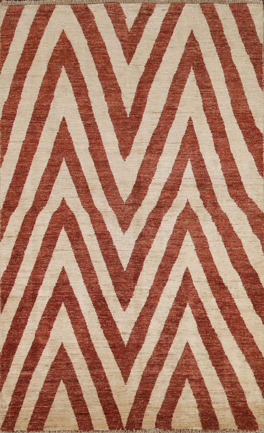 Chevron Gabbeh Kashkoli Wool Area Rug 4x6