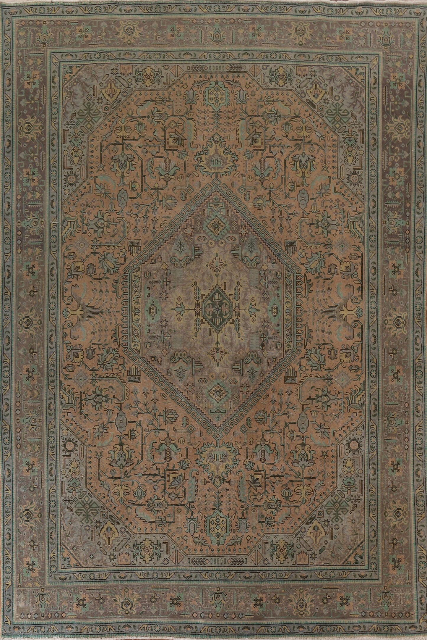 Vintage Tabriz Persian Area Rug 9x12