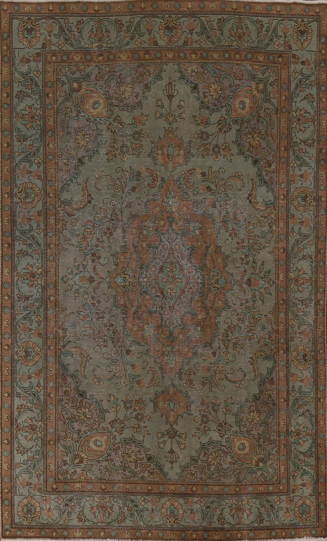 Over-Dyed Wool Tabriz Persian Area Rug 6x10