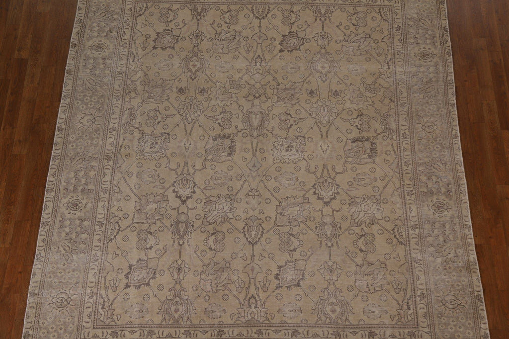 Distressed Wool Tabriz Persian Area Rug 8x9