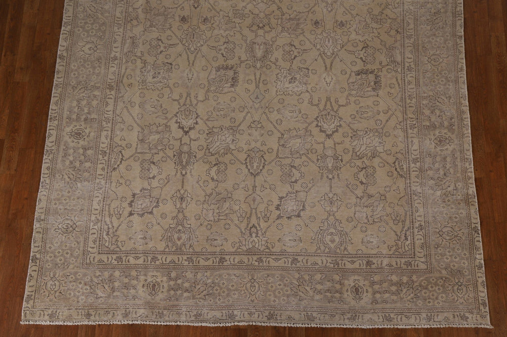 Distressed Wool Tabriz Persian Area Rug 8x9