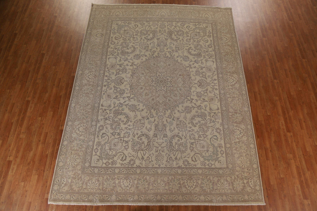 Distressed Wool Tabriz Persian Area Rug 10x13