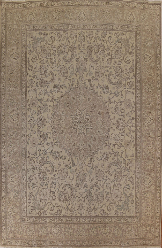 Distressed Wool Tabriz Persian Area Rug 10x13