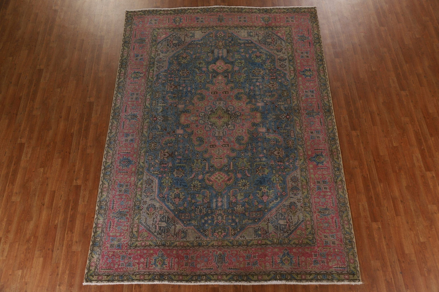 Distressed Over-Dyed Tabriz Persian Area Rug 8x11