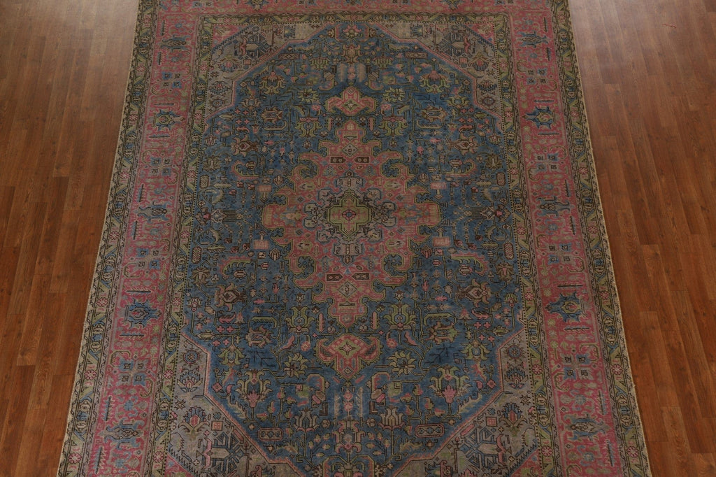 Distressed Over-Dyed Tabriz Persian Area Rug 8x11