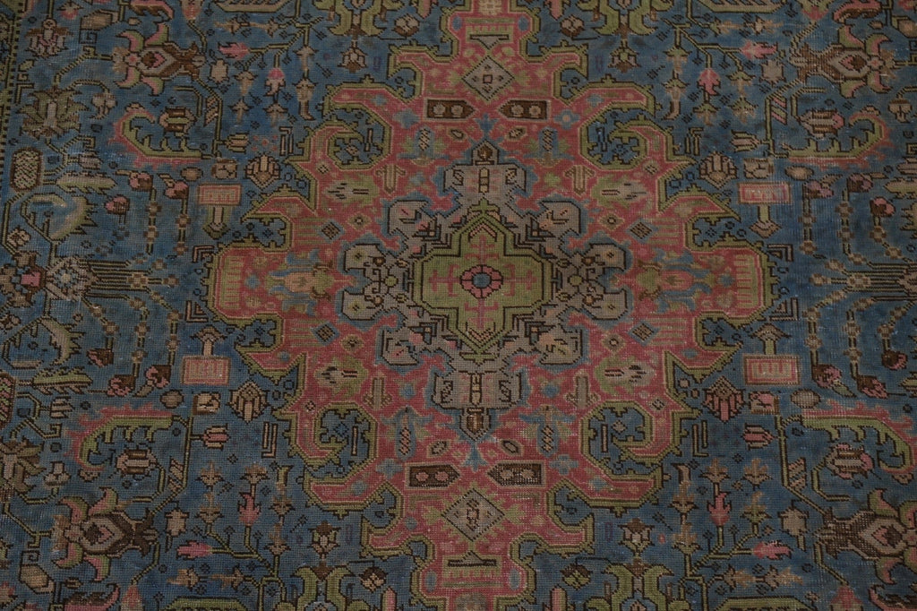 Distressed Over-Dyed Tabriz Persian Area Rug 8x11