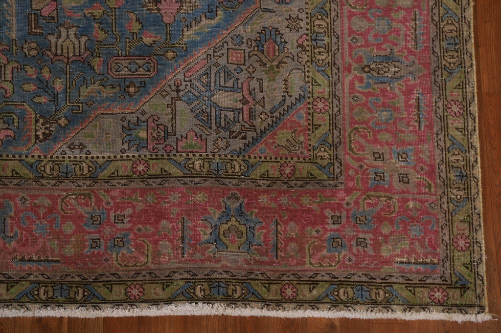 Distressed Over-Dyed Tabriz Persian Area Rug 8x11