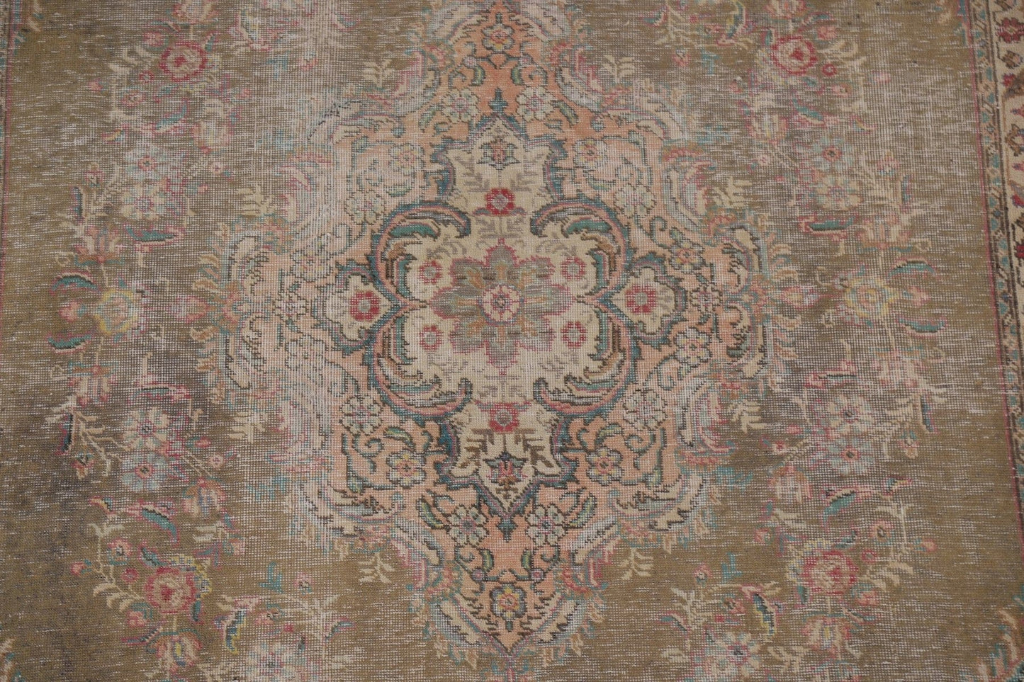 Distressed Over-Dyed Tabriz Persian Area Rug 7x10