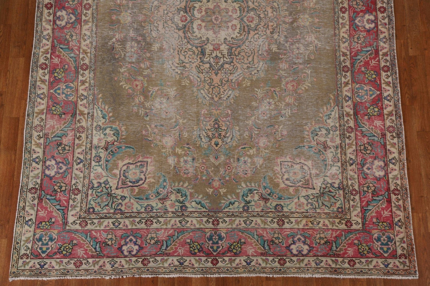 Distressed Over-Dyed Tabriz Persian Area Rug 7x10