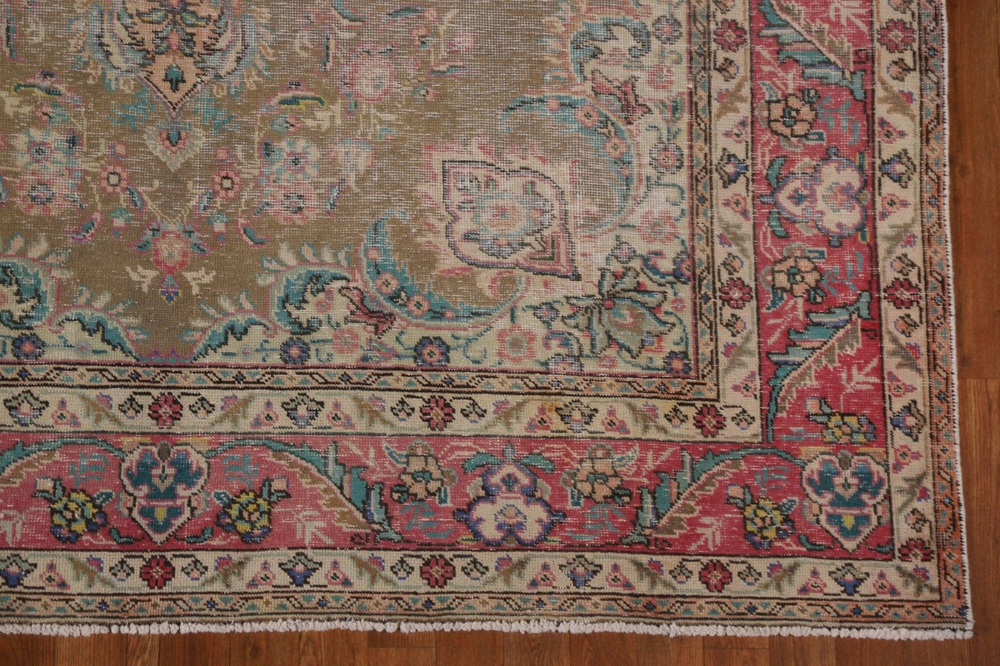 Distressed Over-Dyed Tabriz Persian Area Rug 7x10