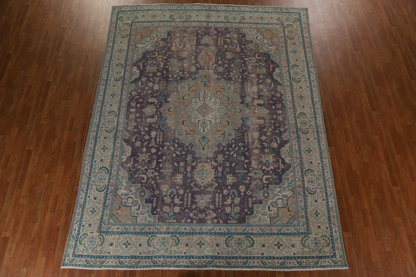 Distressed Over-Dyed Tabriz Persian Area Rug 9x12