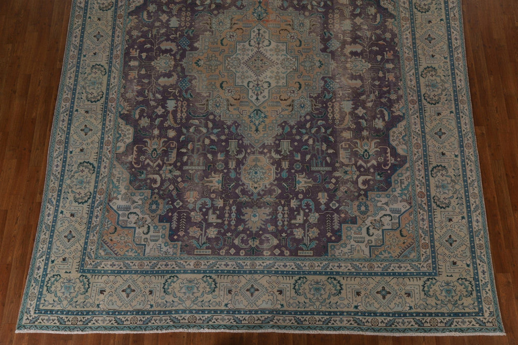 Distressed Over-Dyed Tabriz Persian Area Rug 9x12