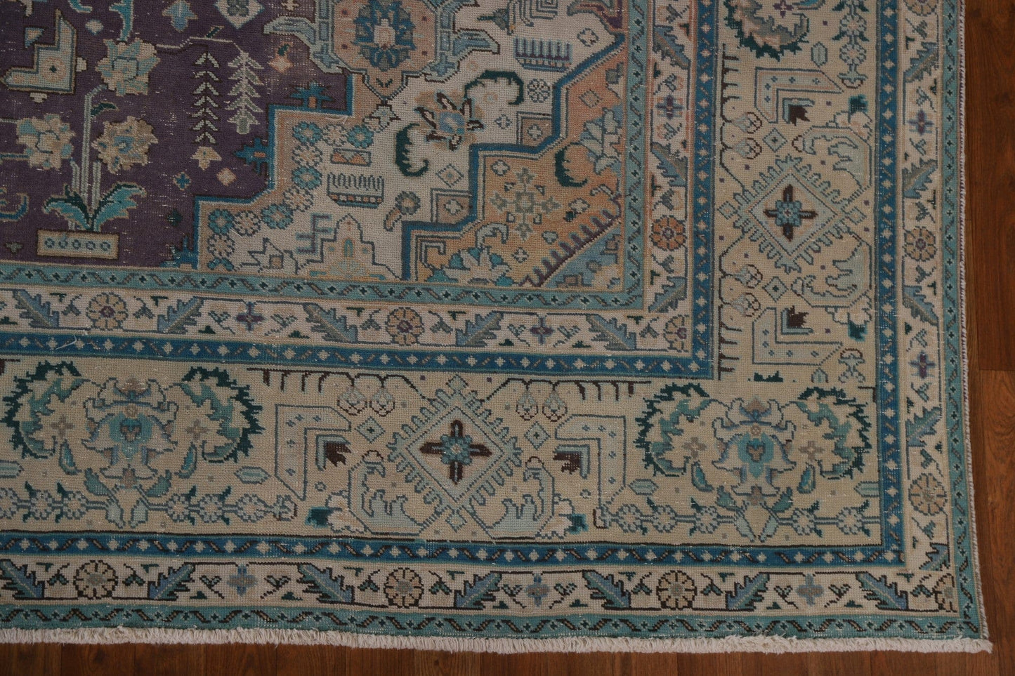 Distressed Over-Dyed Tabriz Persian Area Rug 9x12