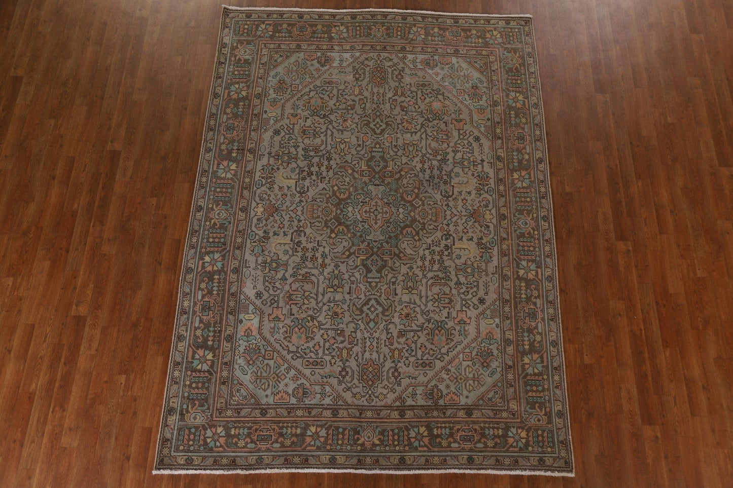 Distressed Tabriz Persian Area Rug 7x9