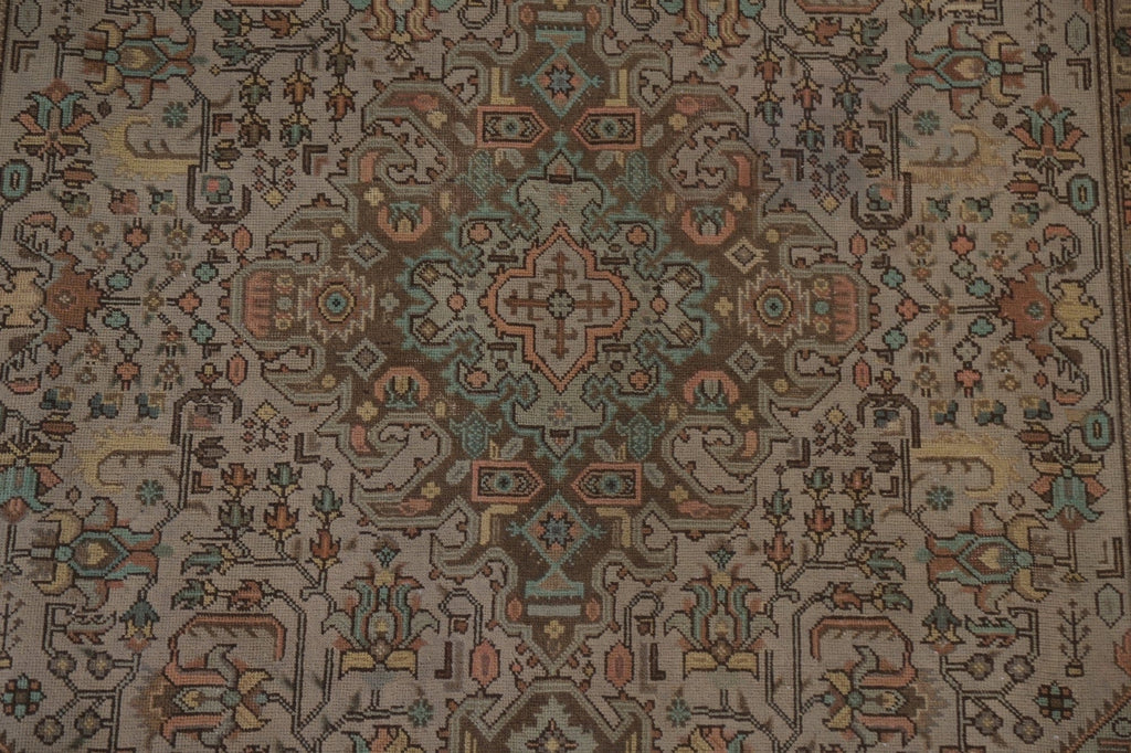 Distressed Tabriz Persian Area Rug 7x9