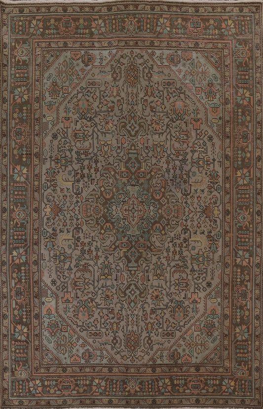 Distressed Tabriz Persian Area Rug 7x9