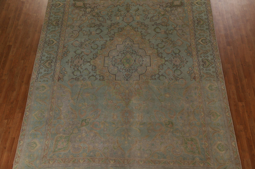 Distressed Over-Dyed Tabriz Persian Area Rug 10x13