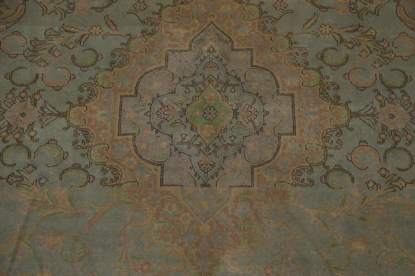 Distressed Over-Dyed Tabriz Persian Area Rug 10x13