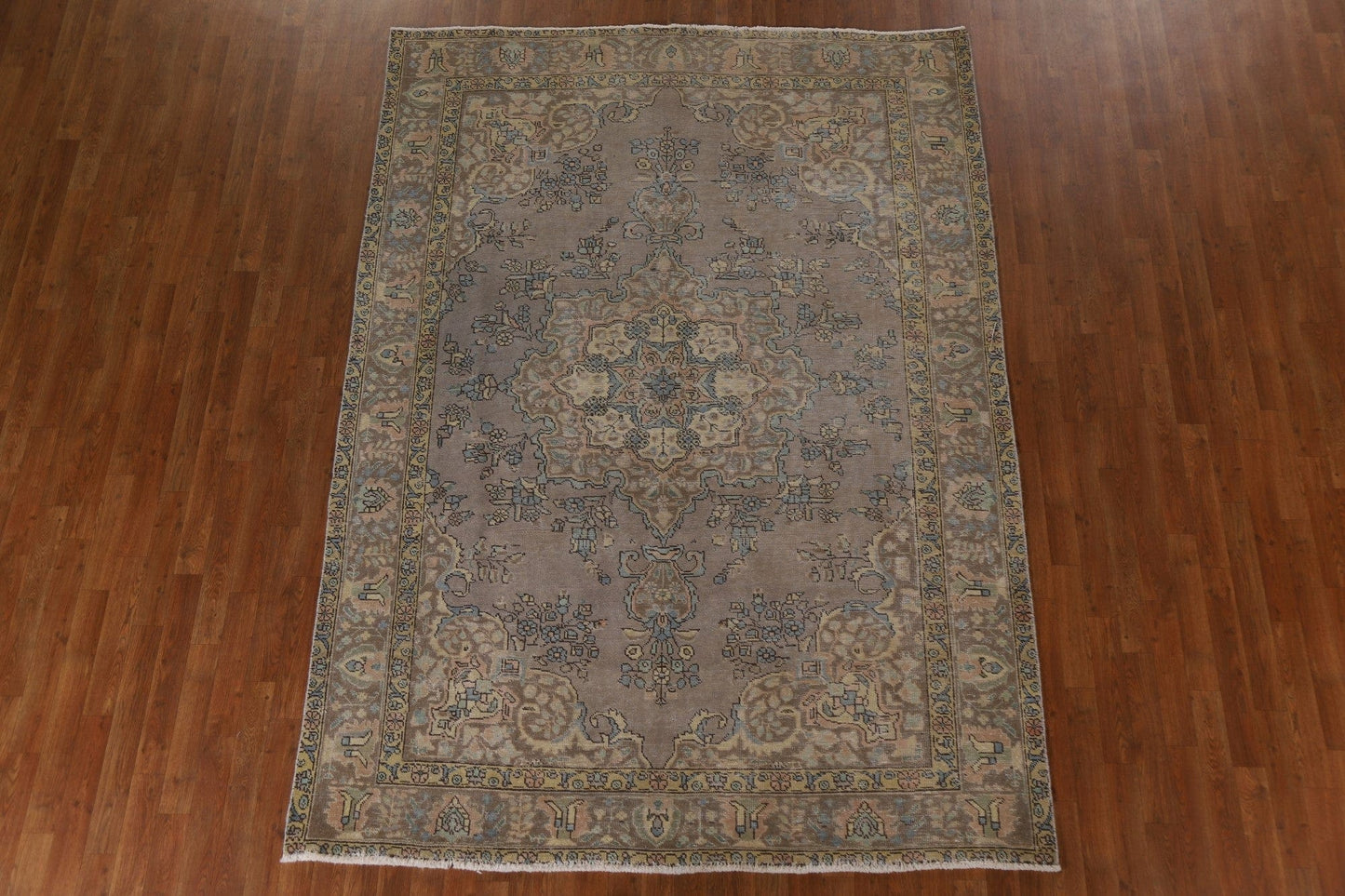 Distressed Over-Dyed Tabriz Persian Area Rug 6x9