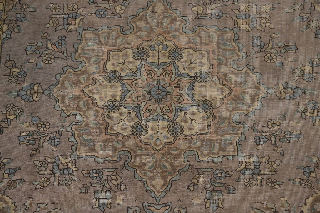 Distressed Over-Dyed Tabriz Persian Area Rug 6x9