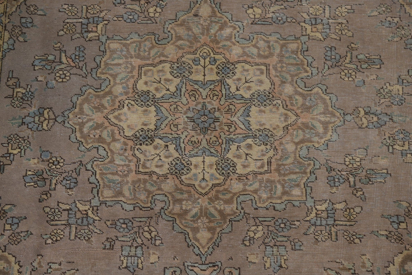 Distressed Over-Dyed Tabriz Persian Area Rug 6x9