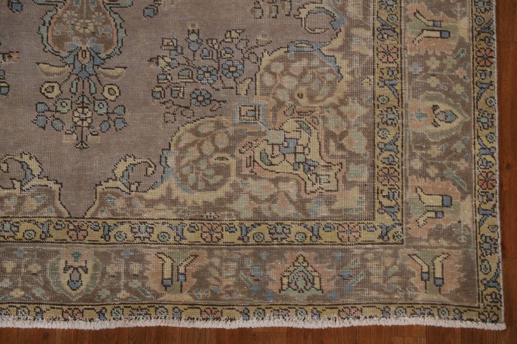 Distressed Over-Dyed Tabriz Persian Area Rug 6x9