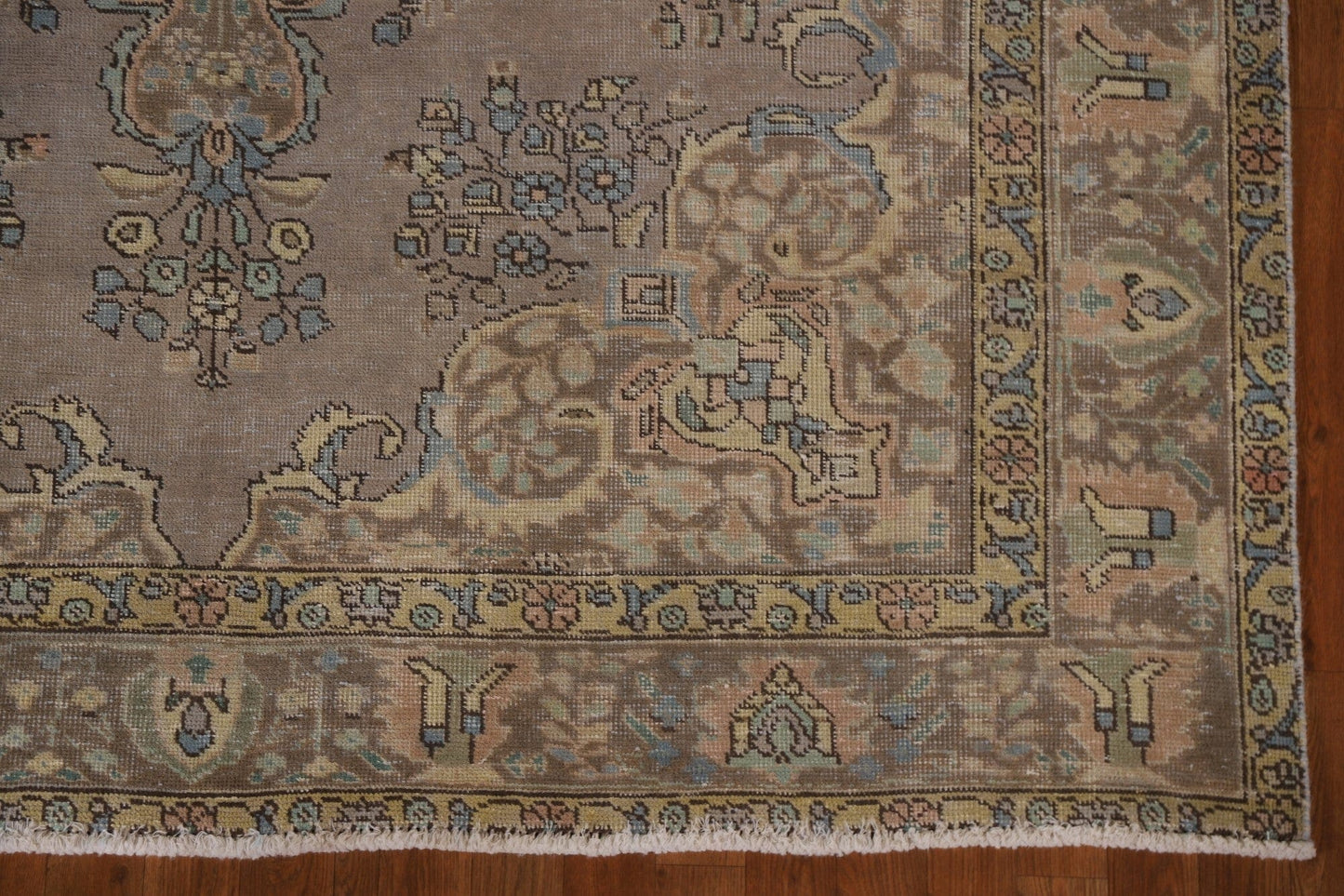 Distressed Over-Dyed Tabriz Persian Area Rug 6x9