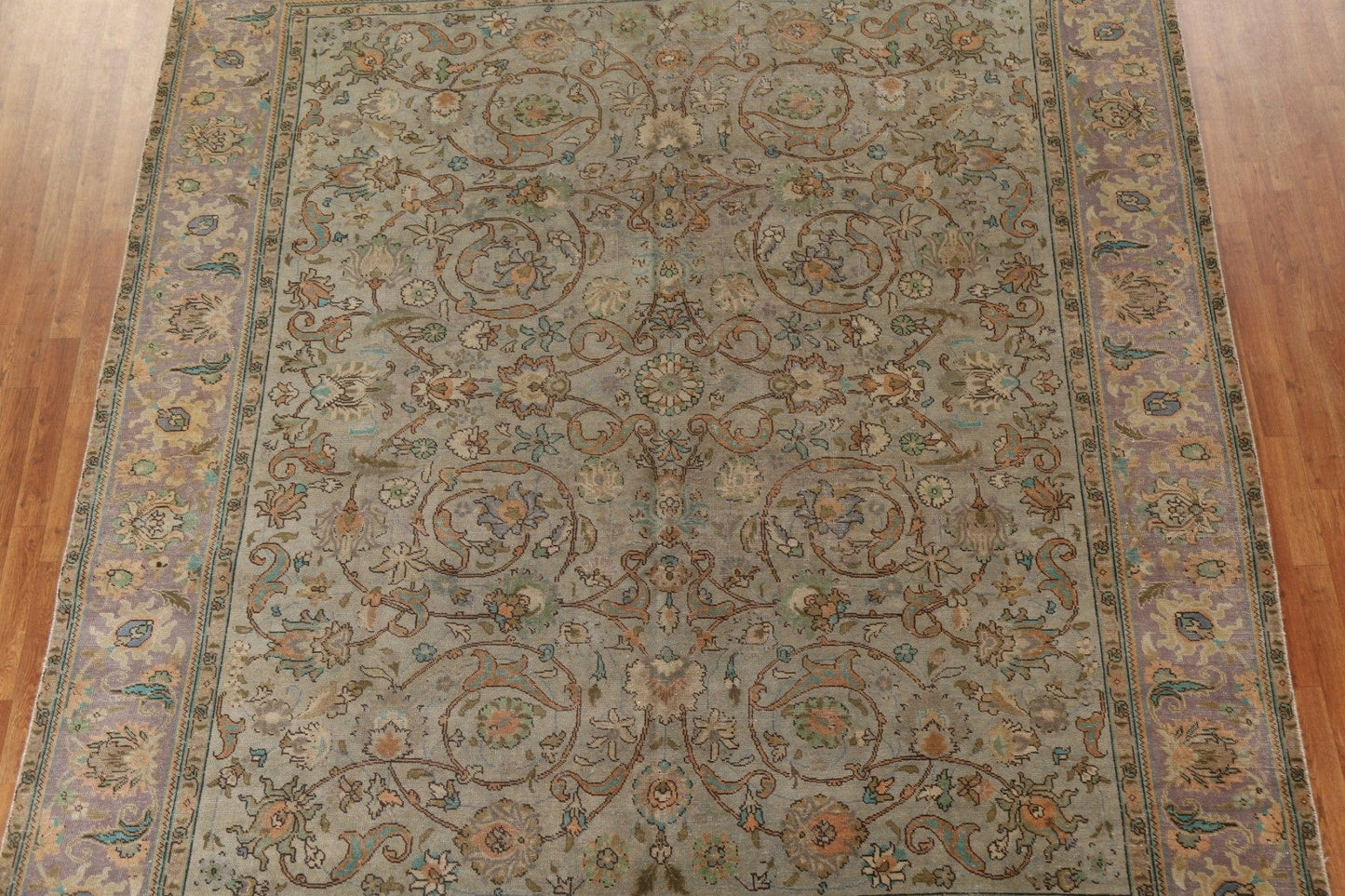 Distressed Over-Dyed Tabriz Persian Area Rug 10x11