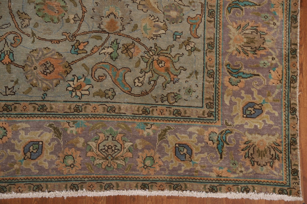 Distressed Over-Dyed Tabriz Persian Area Rug 10x11