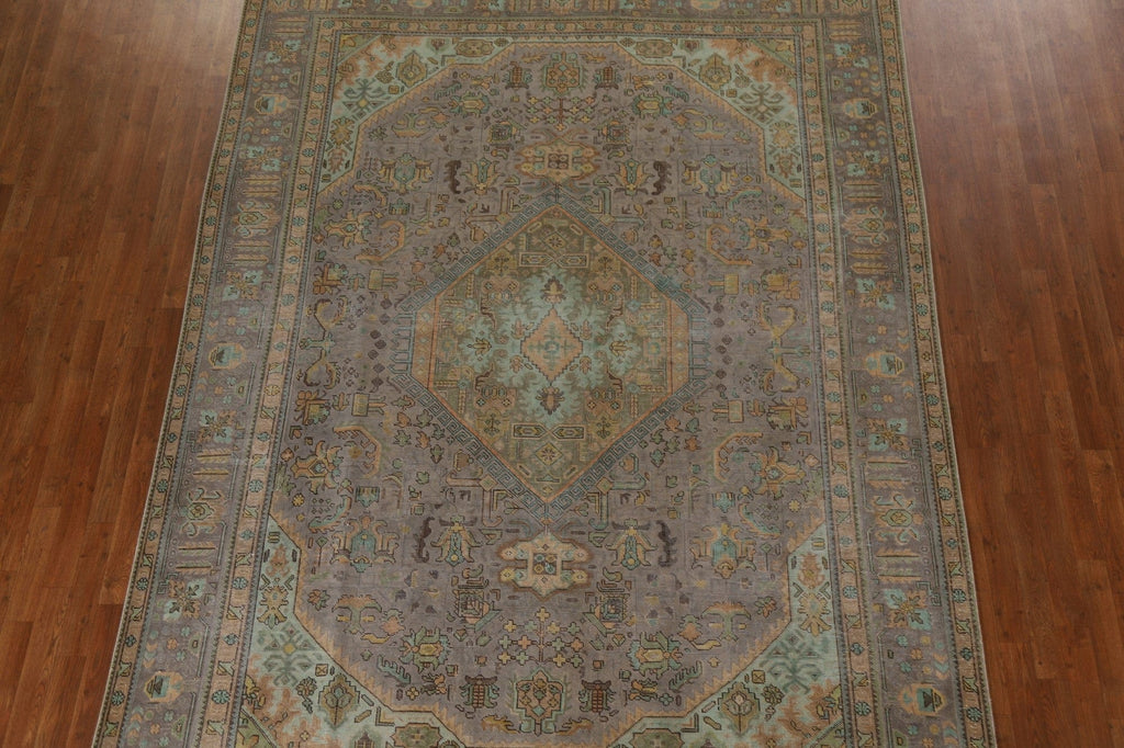 Distressed Over-Dyed Tabriz Persian Area Rug 8x11