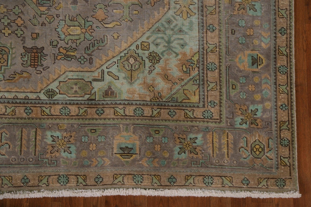 Distressed Over-Dyed Tabriz Persian Area Rug 8x11