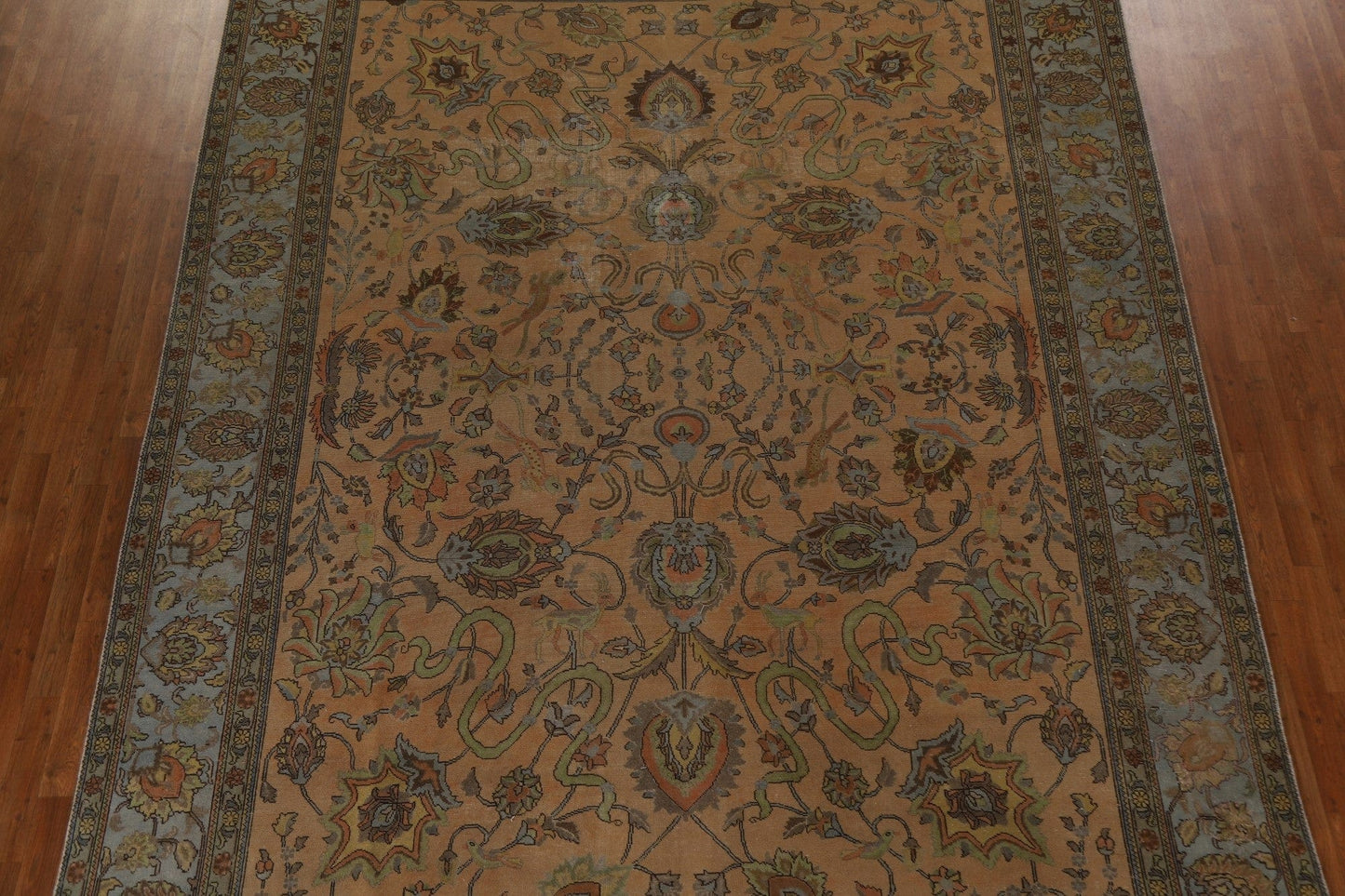 Distressed Over-Dyed Tabriz Persian Area Rug 10x13